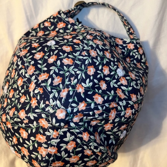 Pink and navy floral cap - Picture 5 of 6